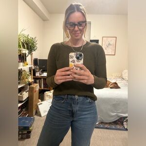 Madewell | classic Forest Green Sweater